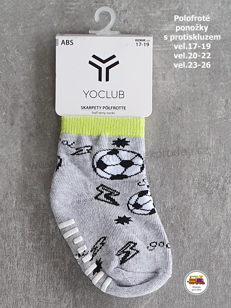 NOVINKA-Dětské ponožky YO protiskluzové ABS polofroté vel.17-19, 20-22, 23-26