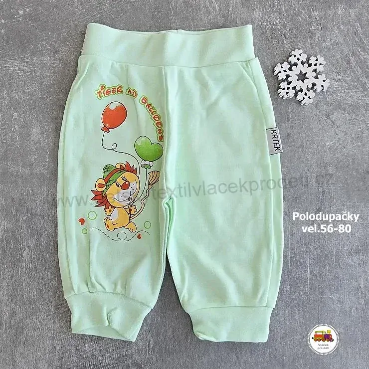 NOVINKA-Kojenecké bavlněné polodupačky - tepláčky vel. 56, 62, 68, 74, 80