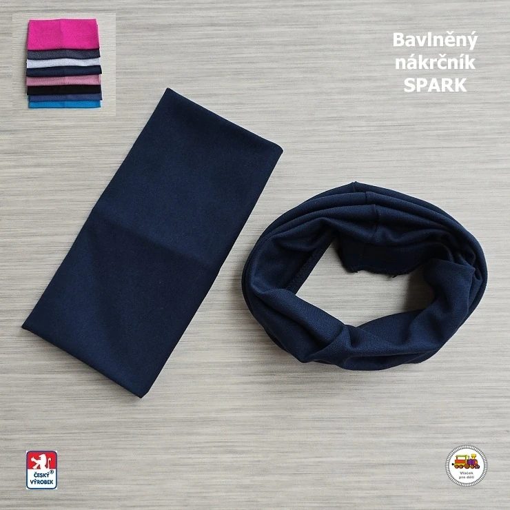 Bavlněná čepice Spark dlouhá /9.486/ tmavě modrá vel.XXL (6-X let)