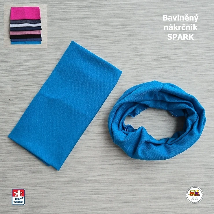 Bavlněná čepice Spark dlouhá /9.483/ středně modrá vel.XL (3-6 let)
