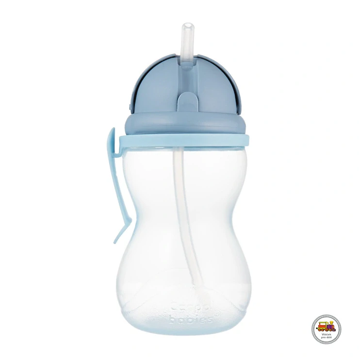 Lahev sportovní se slámkou 370ml modrá 56/113