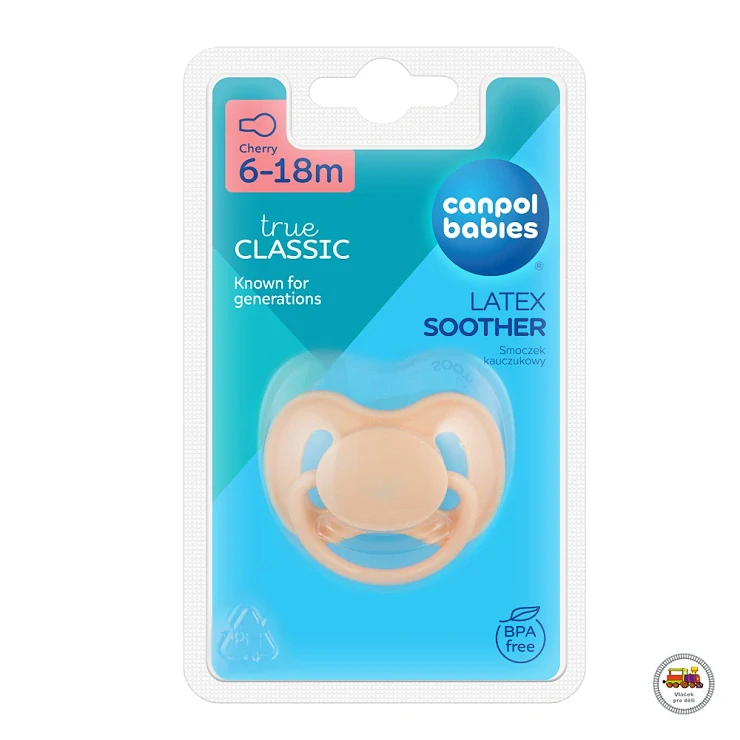 Dudlík kaučukový třešinka NUDE 6-18m 1ks krémový 23/224