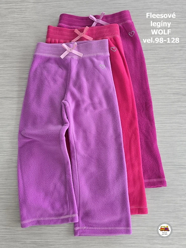 Tepláky/legíny dívčí fleesové Wolf B2294 fialové vel.104