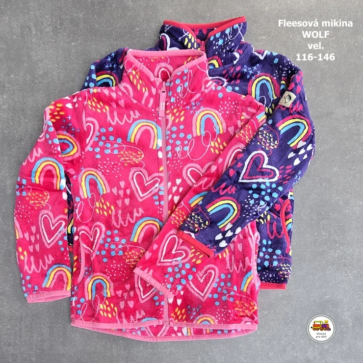 Dívčí mikina fleesová Wolf B2549B fialová vel.122