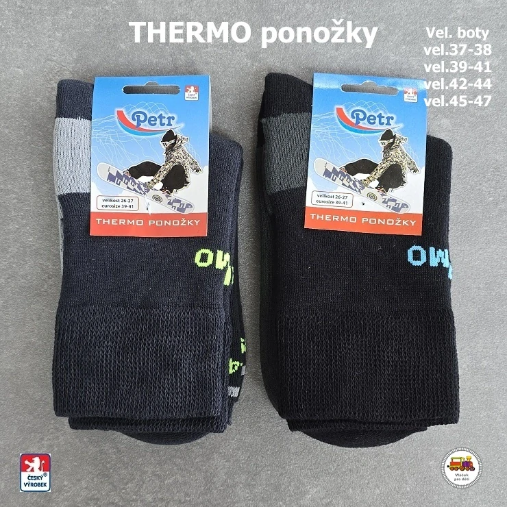 Thermo ponožky české Petr /111/ černé vel.39-41