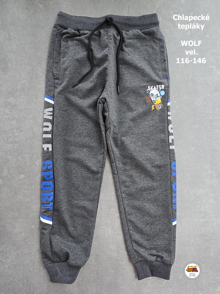NOVINKA-Chlapecké tepláky Wolf T2578B SKATER vel.116, 122, 128, 134, 140, 146