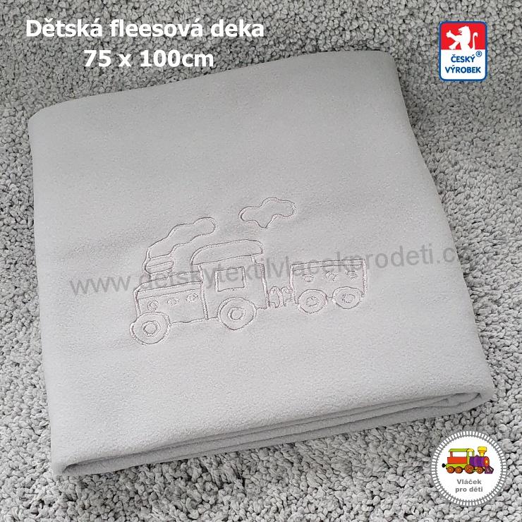 Deka do kočárku fleece s výšivkou různé barvy