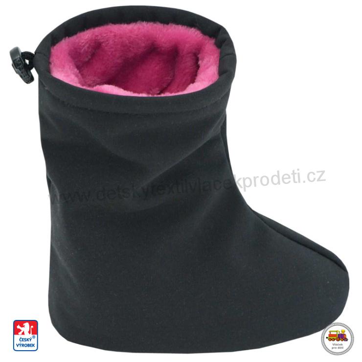 Capáčky softshellové s chlupem č.17 vel.1 černá/šedá (3-12měs)