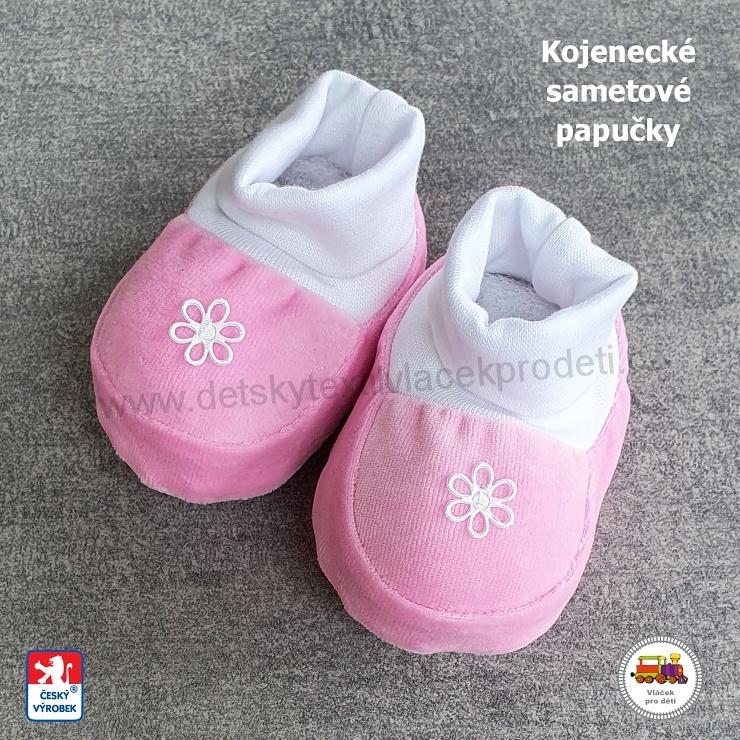 Kojenecké papučky sametové