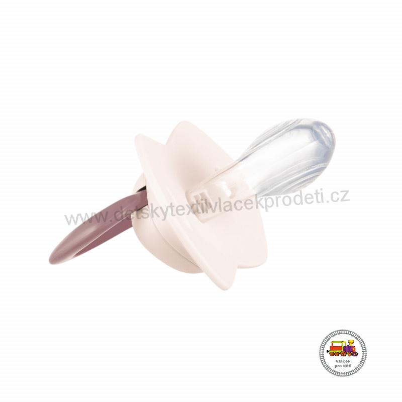 Set symetrických silikonových dudlíků 0-6m PURE COLOR 22/644 růžový