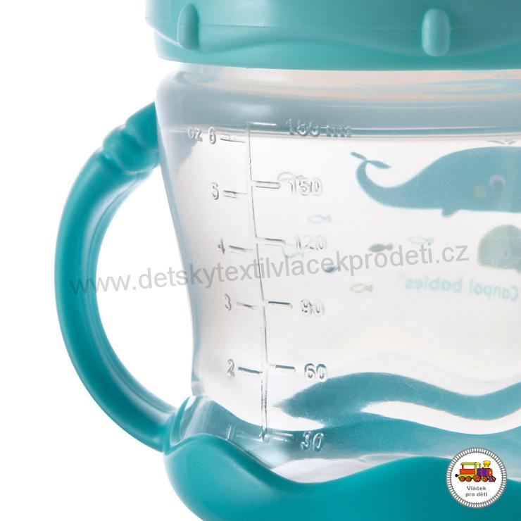 Nevylévací hrníček se silikonovým pítkem LOVE&SEA 57/300 180ml modrý