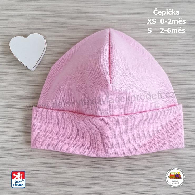 NOVINKA-Bavlněná čepice Spark kolekce Srdíčko vel. XS (0-2měs) a S (2-6měs)
