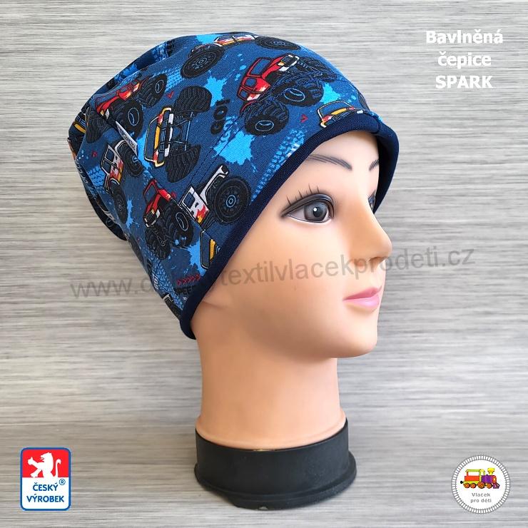 NOVINKA-Bavlněná čepice Spark vel.L (1-3roky), XL (3-6let), XXL (6-x let)