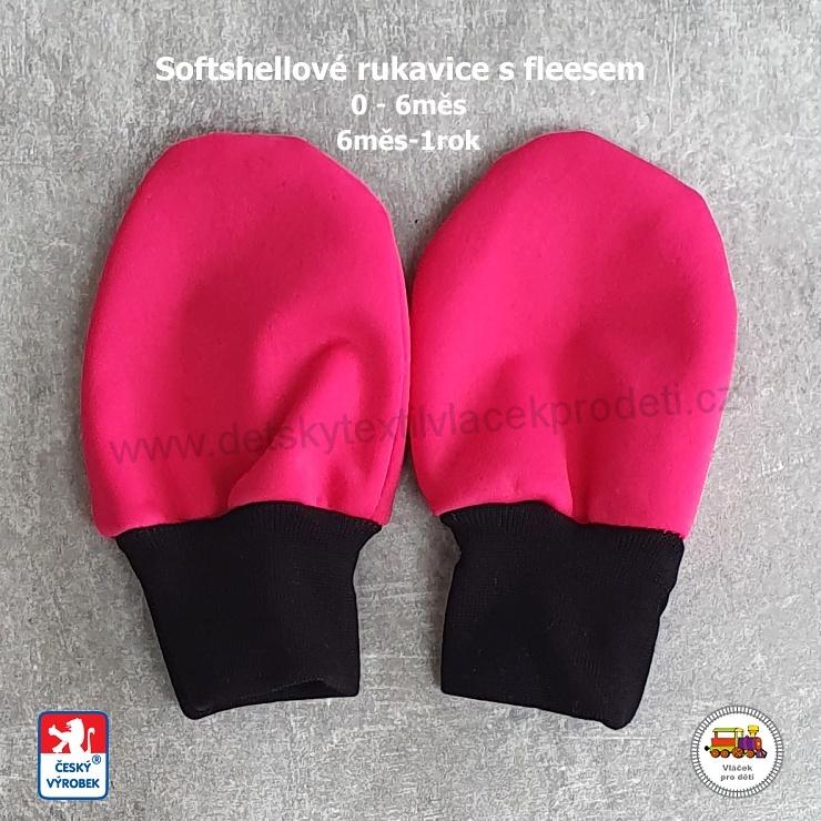 NOVINKA-Softshellové rukavice STYLSPARK s fleesem 13cm-15cm 0-6měs, 6měs-1rok