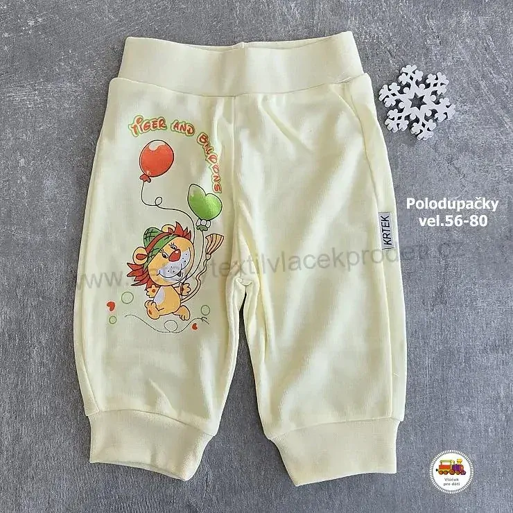 NOVINKA-Kojenecké bavlněné polodupačky - tepláčky vel. 56, 62, 68, 74, 80