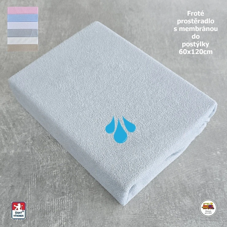 NOVINKA-Froté prostěradlo s membránou do postýlky Dekoratex 60x120cm