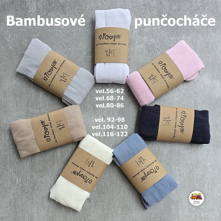 Punčocháče bambusové béžové vel. 80-86