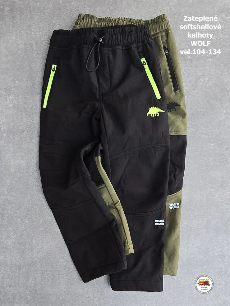 Softshellové kalhoty zateplené Wolf B2595B černé vel.128