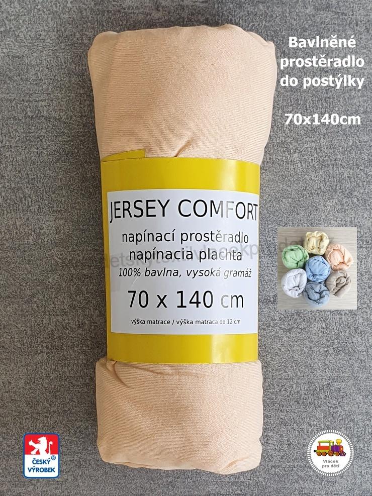 NOVINKA-Bavlněné mako/jersey prostěradlo do postýlky 70x140cm