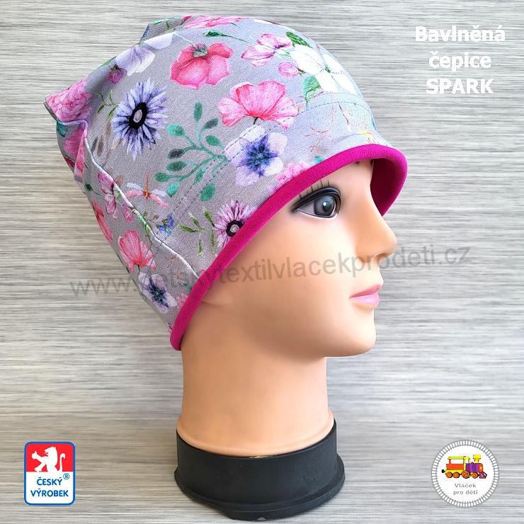 NOVINKA-Bavlněná čepice Spark vel.L (1-3roky), XL (3-6let), XXL (6-x let)