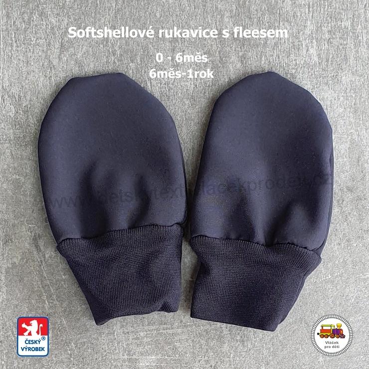 NOVINKA-Softshellové rukavice STYLSPARK s fleesem 13cm-15cm 0-6měs, 6měs-1rok
