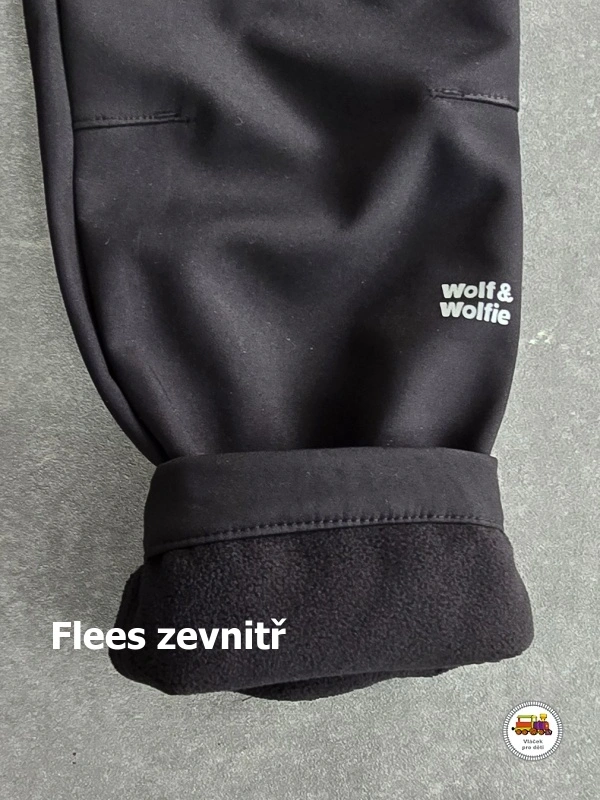 NOVINKA-Softshellové kalhoty zateplené Wolf B2695C černé vel. 110, 116, 122, 128, 134, 140