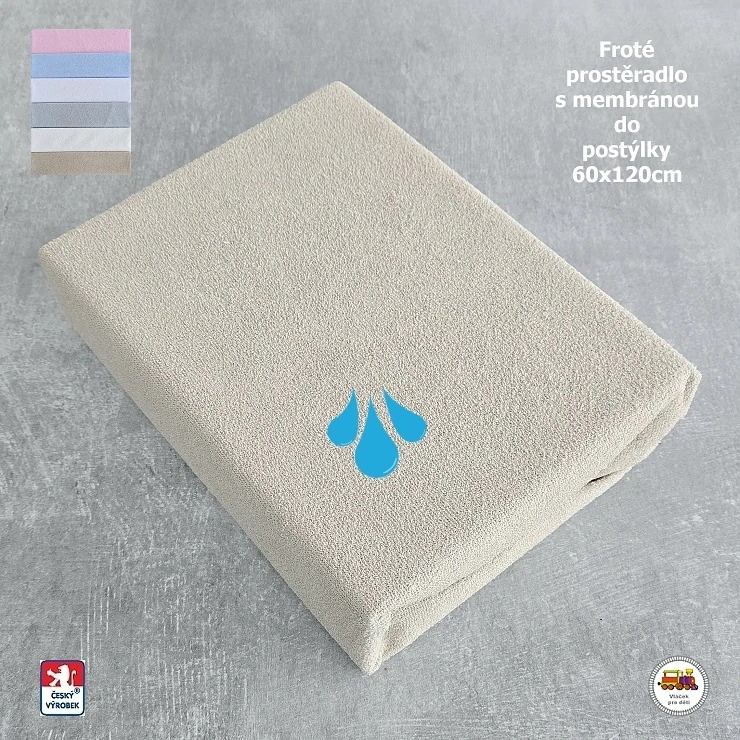 NOVINKA-Froté prostěradlo s membránou do postýlky Dekoratex 60x120cm