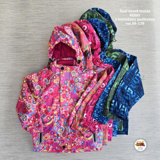 Šusťáková jarní bunda s bavlněnou podšívkou Kugo B1204 vel. 98, 104, 110, 116, 122, 128