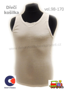 Dívčí košilka, nátělník bílá Nevatex vel.140 (skutečná 128-134)