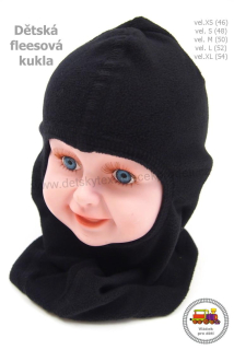 Dětská fleesová kukla /854/ černá vel.M