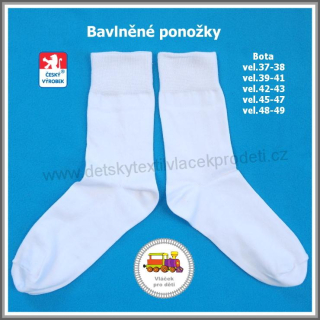 Ponožky bavlněné bílé / 2/ Petr vel.boty 42-43