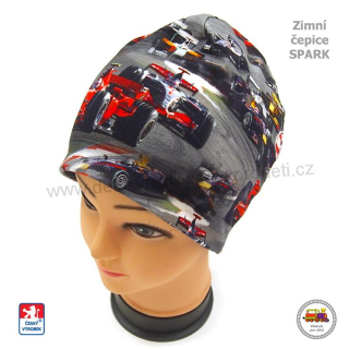 Chlapecká zimní čepice Spark /214/ bavlna s fleesem Formule vel.M (6měs-1rok)