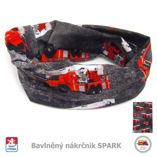Dětský nákrčník bavlněný Spark /367/ Hasiči vel. L (1-3roky)