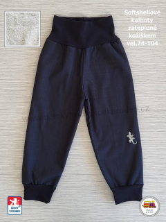 Softshellové kalhoty zateplené kožíškem STYLSPARK černé vel. 86