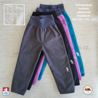 NOVINKA-Softshellové kalhoty zateplené kožíškem STYLSPARK vel.110, 116, 122