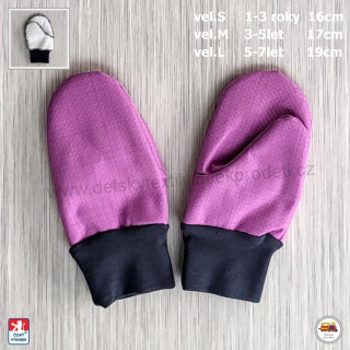 Softshellové rukavice STYLSPARK s kožíškem /vel. M/17cm/626/ růžové 3-5 let