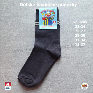 Dětské ponožky bavlněné Petr /07/ tmavě šedé vel.28-30