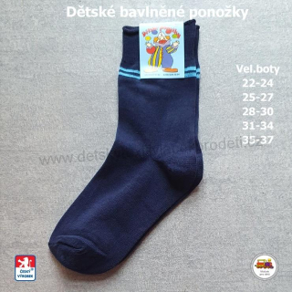 Dětské ponožky bavlněné Petr /01/ tmavě modré vel.28-30