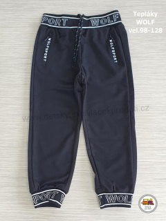 Chlapecké tepláky Wolf T2177D WOLF SPORT černé vel.110