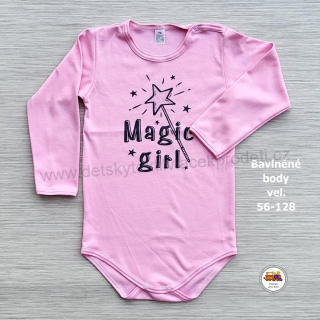Kojenecké body bavlněné /38/ Růžová MAGIC GIRL vel.116