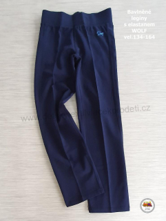 Legíny bavlněné s elastanem Wolf T2472 modré vel.146