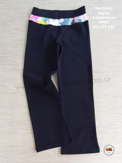Legíny bavlněné s elastanem Wolf T2272 tmavě modré vel.152