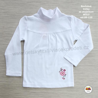 Dívčí tričko Wolf S2267 Stojáček bílé vel. 98