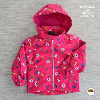 Šusťáková jarní bunda s fleesovou podšívkou Kugo B2836 růžová vel.158-164