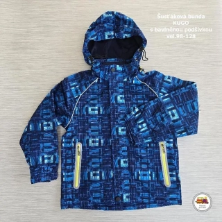 Šusťáková jarní bunda s bavlněnou podšívkou Kugo B1204 modrá V1 vel.116