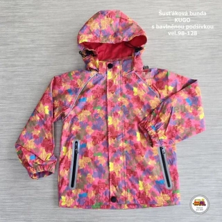 Šusťáková jarní bunda s bavlněnou podšívkou Kugo B1204 růžová V2 vel. 98