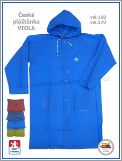 Dětská pláštěnka Viola středně modrá vel.160