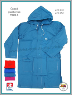 Dětská pláštěnka Viola petrolejová vel.150