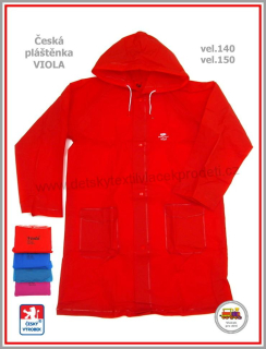 Dětská pláštěnka Viola červená vel.150