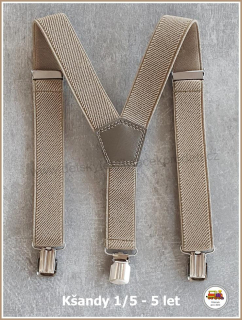 Dětské kšandy/šle béžové střední č.23A